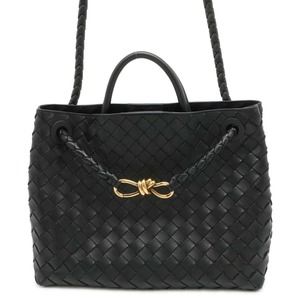 Bottega Veneta Handbag Andiamo Medium Lambskin Shoulder Black Bag